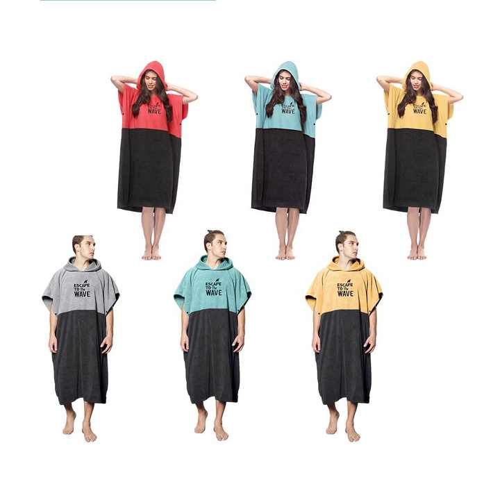 Lightweight Quick-dry Microfiber Poncho Beach Changing Robe Surf Poncho Hooded Towel Surf Poncho