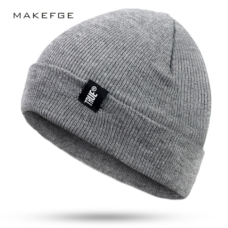 double layer fashion winter keep warm acrylic beanie hat