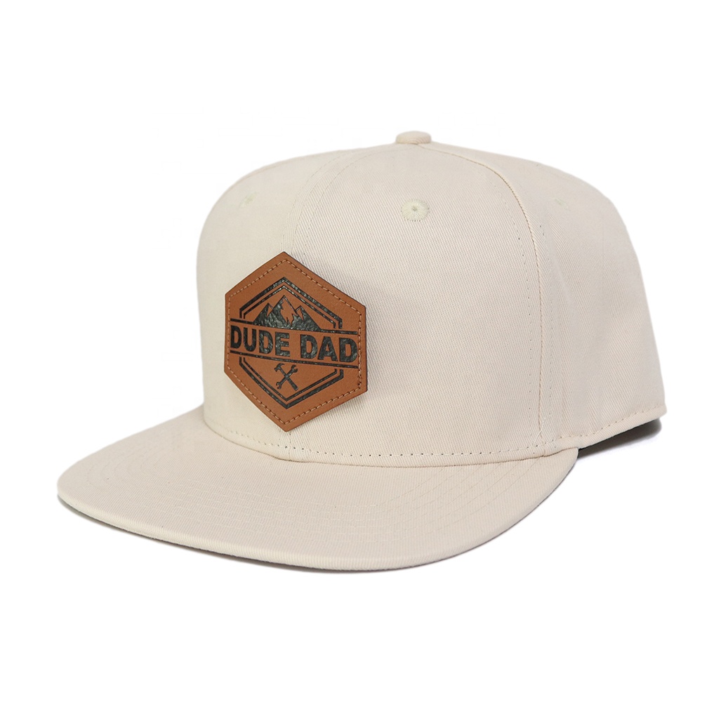 logo leather patch flat visor fashion snapback hat