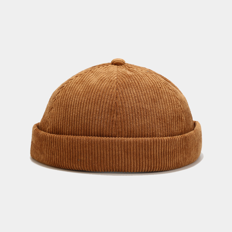 corduroy fabric melon cap without visor men's hip-hop hat