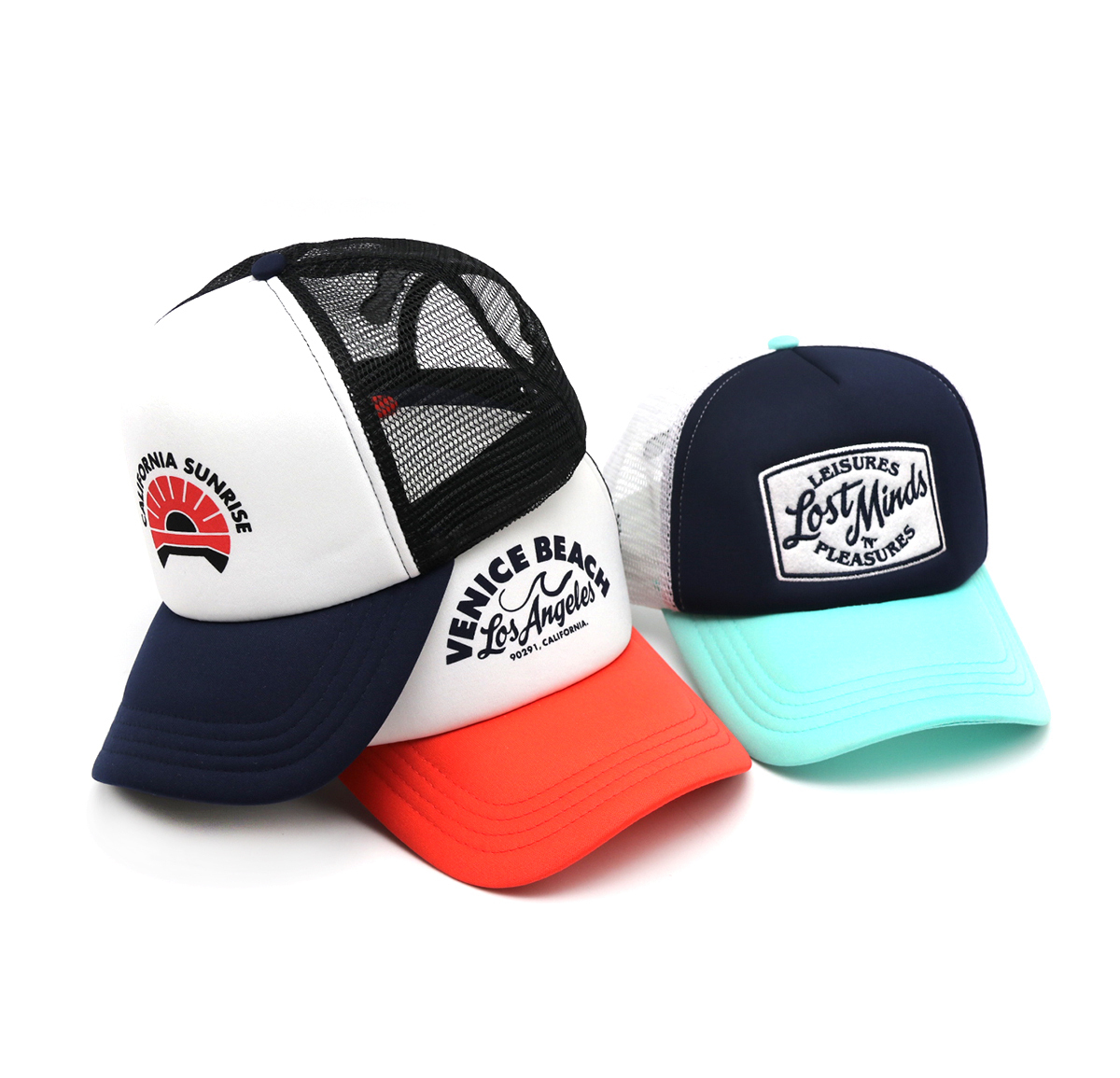 quality thread logo with patch mesh foam trucker hat