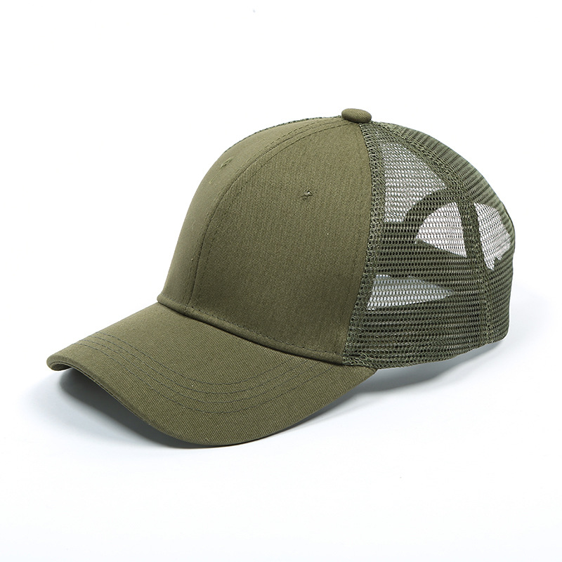 custom logo back with ponytail lady fashion trucker hat
